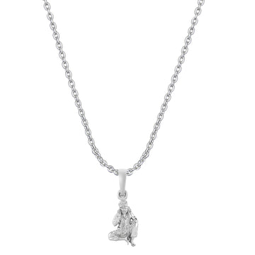 AKSHAT SAPPHIRE Sterling Silver (Silver with 92.5% purity) God Shree Sai Baba chain Pendant (Pendant with Anchor Chain-22 inches) for Men & Women Pure Sterling Silver Lord Sai Baba chain Locket For Good Wealth & Health