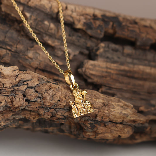 22KT Gold Plated God Hanuman Chain Pendant (Locket with Anchor Chain- 22 inches) for Men & Women