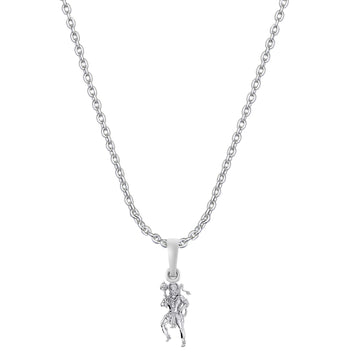 God Hanuman Chain Pendant (Pendant with Anchor Chain- 22 inches) for Men & Women Pure Silver Lord bajrang bali Chain Locket for Good Health & Wealth