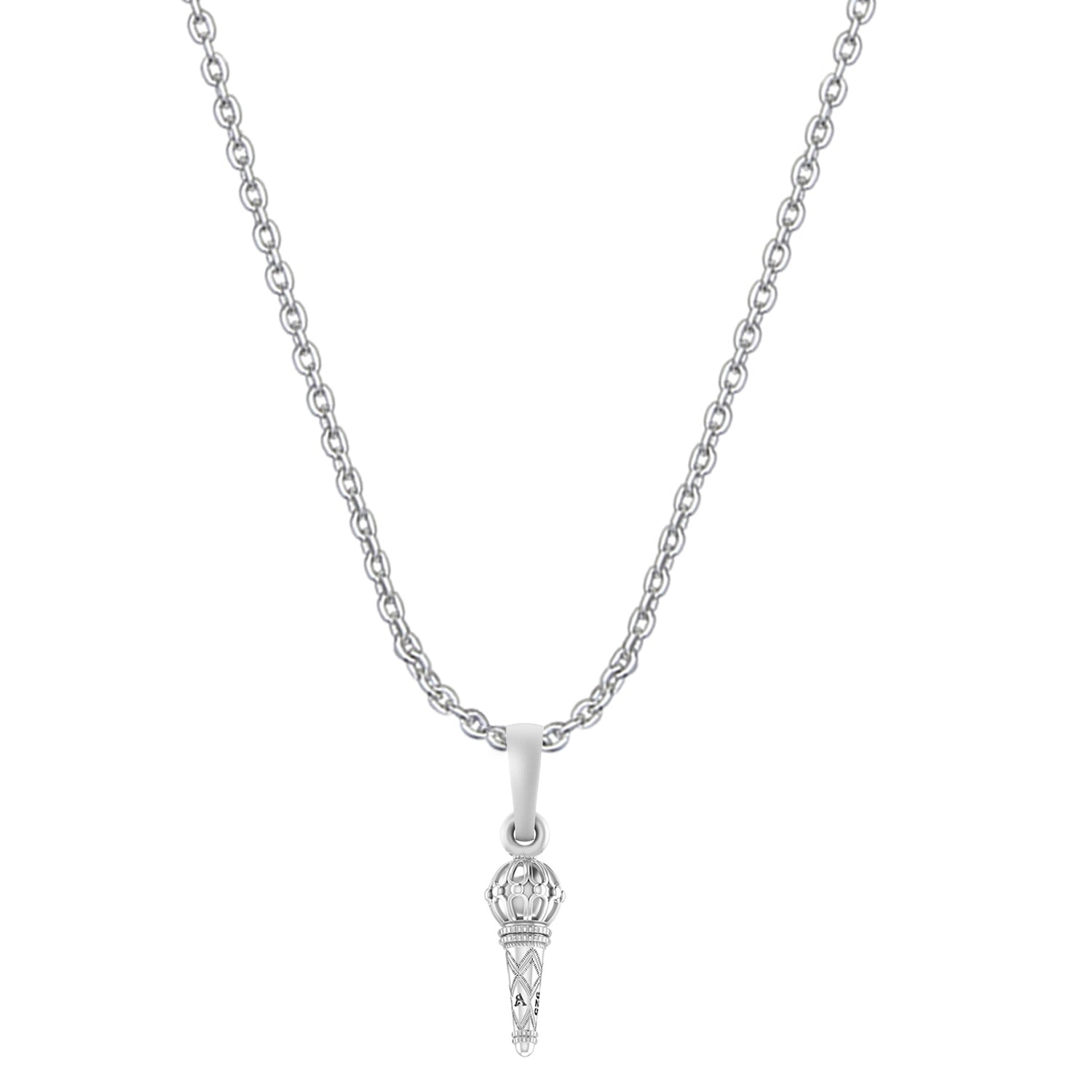 Akshat Sapphire Sterling Silver (92.5% purity) God Hanuman Gada Chain Pendant (Pendant with Anchor Chain- 22 inches) for Men & Women Pure Silver Lord Bajrang Bali Gada Chain Locket