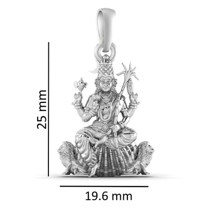 Goddess Maa Kamakshii Chain Pendant (Pendant with Anchor Chain-22 inches) for Men & Women Pure Silver Lord Ma Kanchi Kamakshi Devi Chain Locket Kanchipuram for Good Health & Wealth