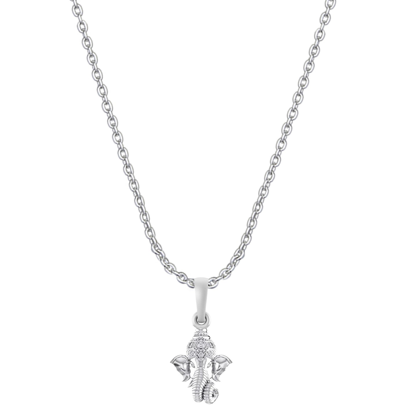 Akshat Sapphire Sterling Silver (92.5% purity) God Ganesha Chain Pendant (Pendant with Anchor Chain-22 inches) for Men & Women Pure Silver Lord Ganapathy Chain Locket for Good Health & Wealth
