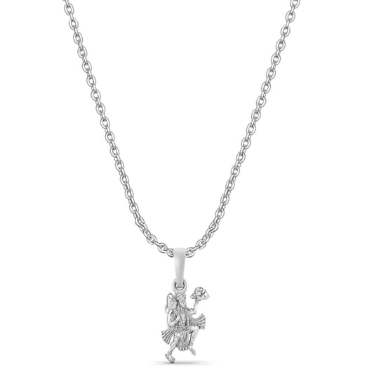 God Hanuman Chain Pendant (Pendant with Anchor Chain- 22 inches) for Men & Women Pure Silver Lord bajrang bali Chain Locket for Good Health & Wealth
