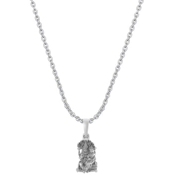 Akshat Sapphire Sterling Silver (92.5% purity) God Narsimha and Laxmi ji Chain Pendant (Pendant with Anchor Chain-22 inches) for Men & Women Pure Silver Lord Narsimha and Laxmi ji Chain Locket for Health & Wealth