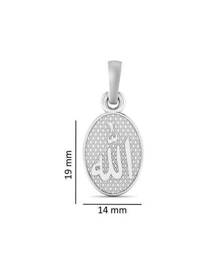 Religious God Allah Barkat Chain Pendant (Pendant with Anchor Chain-22 inches) for Men and women Pure Silver spiritual Islamic Muslim Allah Barkat Kareem symbol Chain Locket for Good Luck, Health & Wealth