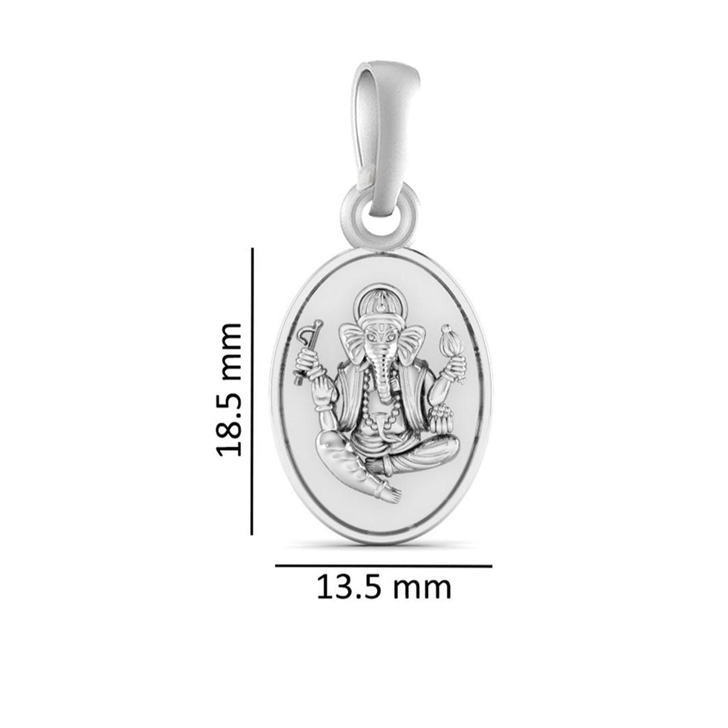 Akshat Sapphire Sterling Silver (92.5% purity) God Ganesha Chain Pendant (Pendant with Anchor Chain-22 inches) for Men & Women Pure Silver Lord Ganapathy Chain Locket for Good Health & Wealth