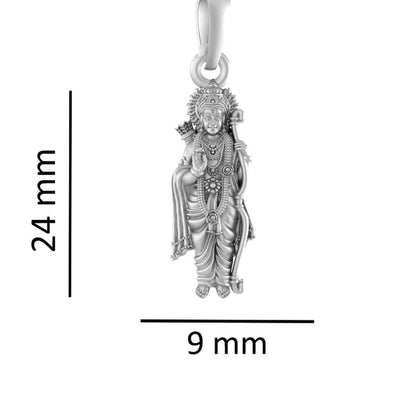 Akshat Sapphire Sterling Silver (92.5% purity) God Ram Ji chain Pendant (Pendant with Anchor Chain-22 inches) for Men & Women Pure Silver Bhagwan Shri Ram Locket for Good Health & Wealth