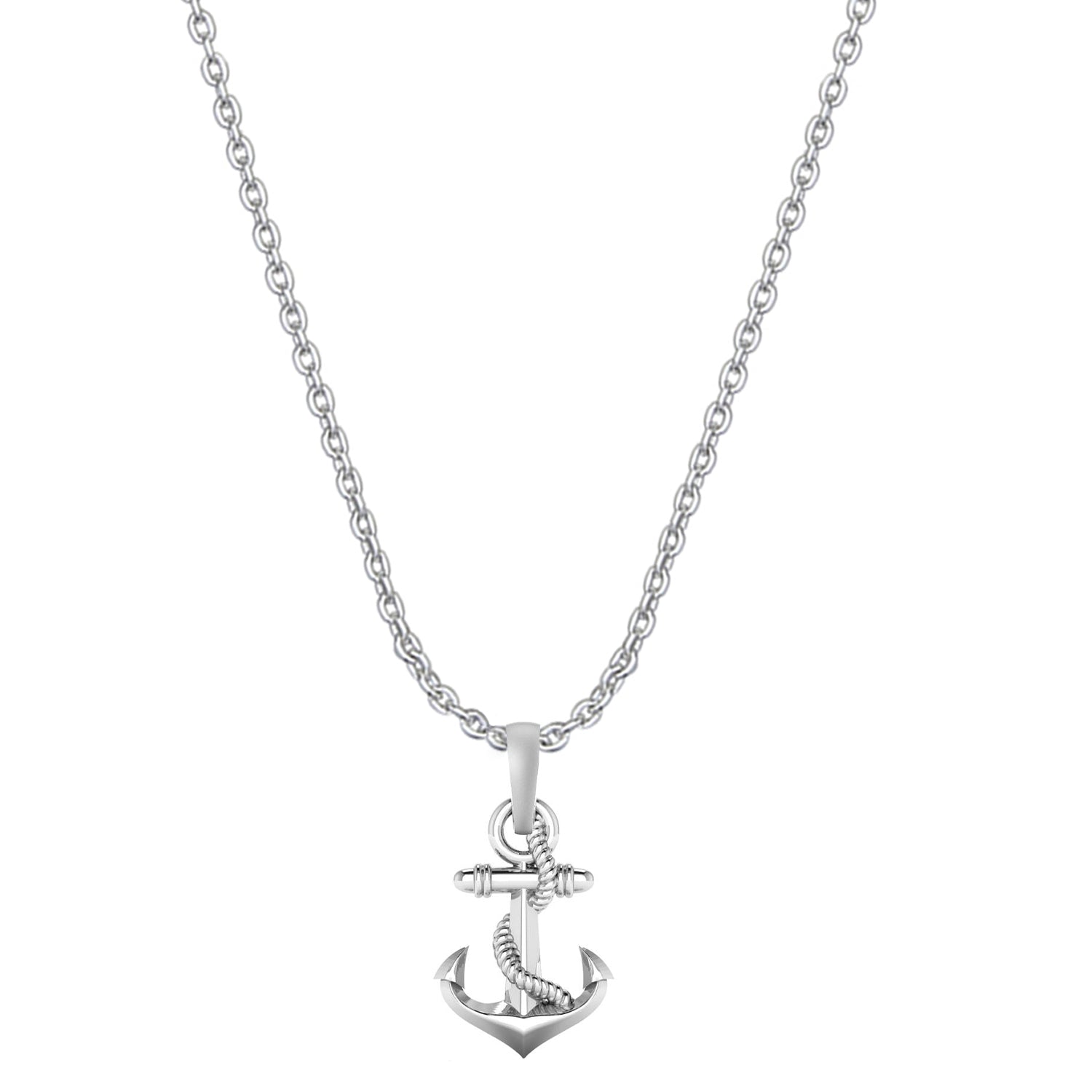 Akshat Sapphire Sterling Silver (92.5% purity) Ship Anchor Chain Pendant (Pendant with Anchor Chain-22 inches) for Men & Women Pure Silver Stylish and fashionable ship anchor chain Locket for Good Health & Wealth