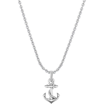 Akshat Sapphire Sterling Silver (92.5% purity) Ship Anchor Chain Pendant (Pendant with Anchor Chain-22 inches) for Men & Women Pure Silver Stylish and fashionable ship anchor chain Locket for Good Health & Wealth