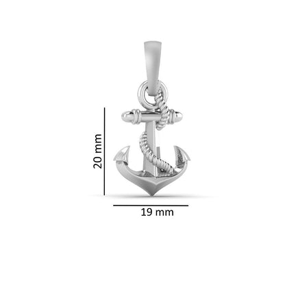 Sterling Silver (92.5% Purity) Pure Silver Ship Anchor Chain Pendant (Locket with Anchor Chain-22 inches) for Men & Women
