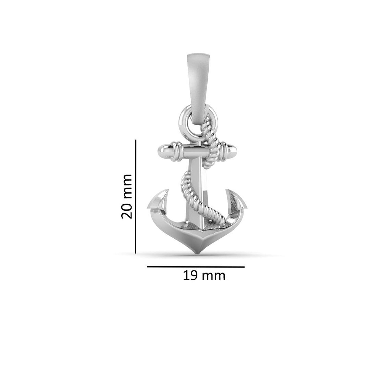 Akshat Sapphire Sterling Silver (92.5% purity) Ship Anchor Chain Pendant (Pendant with Anchor Chain-22 inches) for Men & Women Pure Silver Stylish and fashionable ship anchor chain Locket for Good Health & Wealth