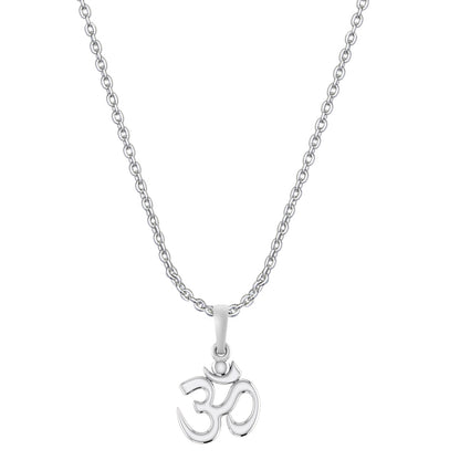 Akshat Sapphire Sterling Silver (92.5% purity) Spiritual OM Chain Pendant (Pendant with Anchor Chain-22 inches) for Men & Women Pure Silver Divine OM Chain Locket for Health & Wealth