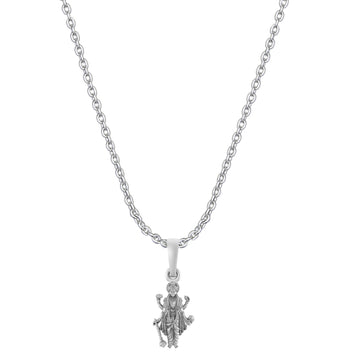 Akshat Sapphire Sterling Silver (92.5% purity) Vishnu ji chain pendant (Pendant with Anchor Chain-22 inches) for Men and women, God vishnu chain Locket for Good Luck, Health & Wealth