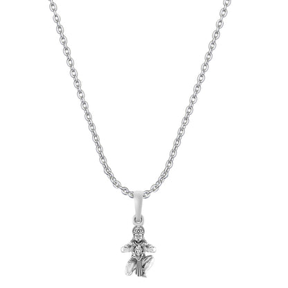 God Hanuman Chain Pendant (Pendant with Anchor Chain- 22 inches) for Men & Women Pure Silver Lord bajrang bali Chain Locket for Good Health & Wealth