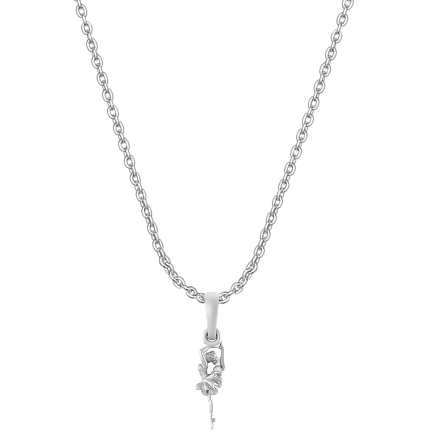 Akshat Sapphire Sterling Silver (92.5% purity) Stylish and Fashionable Happy Dancing girl Chain Pendant (Pendant with Anchor Chain-22 inches) for Men & Women Pure Silver gorgeous dancing girl Chain Locket for Happiness and joy