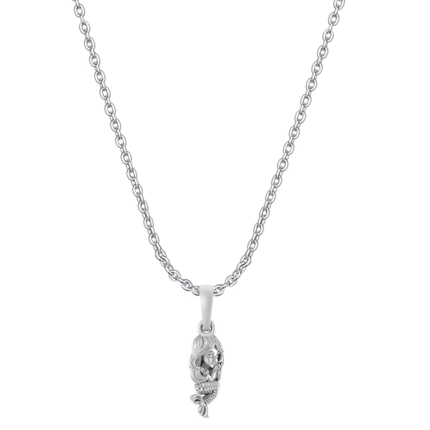 Akshat Sapphire Sterling Silver (92.5% purity) ambitious and Stylish divine Mermaid Chain Pendant  (Pendant with Anchor Chain-22 inches) for Men & Women Pure Silver Fashionable and gorgeous Mermaid Chain Locket for Happiness and joy