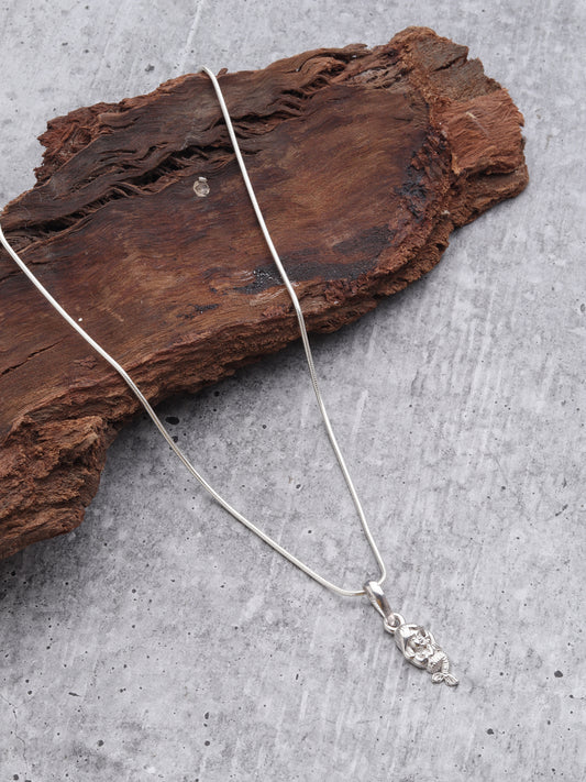 Akshat Sapphire Sterling Silver (92.5% purity) ambitious and Stylish divine Mermaid Chain Pendant  (Pendant with Anchor Chain-22 inches) for Men & Women Pure Silver Fashionable and gorgeous Mermaid Chain Locket for Happiness and joy