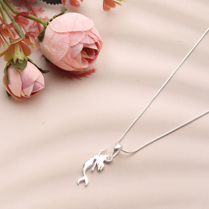 Sterling Silver (92.5% Purity) Pure Silver ambitious and Stylish divine Mermaid Chain Pendant (Locket with Anchor Chain-22 inches) for Men & Women