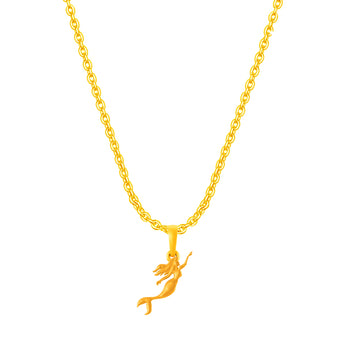 Akhsat Sapphire 22KT Gold Plated  Sterling Silver (92.5% purity) ambitious and Stylish divine Mermaid Chain Pendant  (Pendant with Anchor Chain-22 inches) for Men & Women Pure Silver Fashionable and gorgeous Mermaid Chain Locket for Happiness and joy