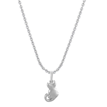 Akshat Sapphire Sterling Silver (92.5% purity) Stylish and Fashionable Cute Cat Chain Pendant (Pendant with Anchor Chain-22 inches) for Men & Women Pure Silver Cat Chain Locket for Happiness and joy