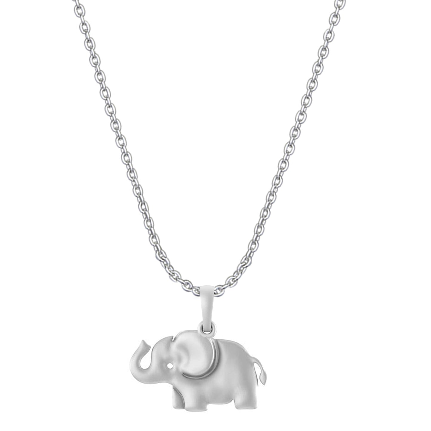 Akshat Sapphire Sterling Silver (92.5% purity) Strength Symbolic Elephant Chain Pendant  (Pendant with Anchor Chain-22 inches) for Men & Women Pure Silver Elephant Chain Locket to represent strength and power