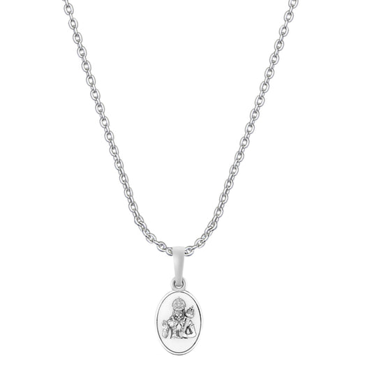God Hanuman Chain Pendant (Pendant with Anchor Chain- 22 inches) for Men & Women Pure Silver Lord bajrang bali Chain Locket for Good Health & Wealth