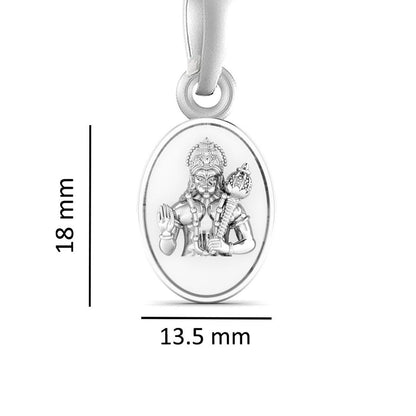 God Hanuman Chain Pendant (Pendant with Anchor Chain- 22 inches) for Men & Women Pure Silver Lord bajrang bali Chain Locket for Good Health & Wealth