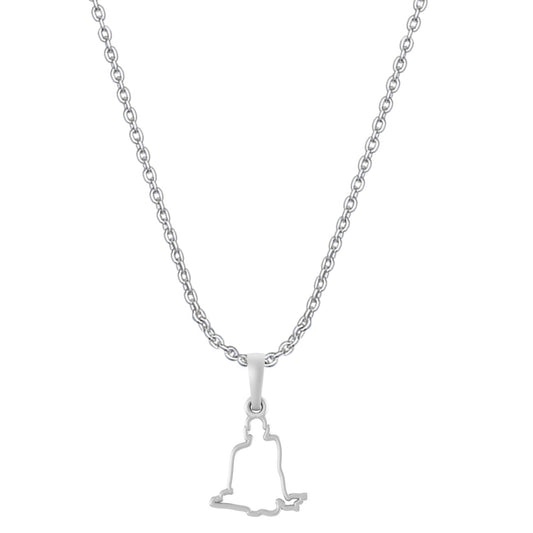 Akshat Sapphire Sterling Silver (92.5% purity) Spiritual Swami Samarth Chain Pendant (Pendant with Anchor Chain-22 inches) for Men and women Pure Silver religious Swami of Akkalkot Swami Smarth Chain Locket for Good Luck, Health & Wealth