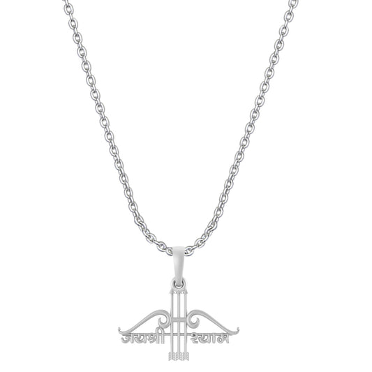 Akshat Sapphire Sterling Silver (92.5% purity) God Baba Khatu Shyam Chain Pendant (Pendant with Anchor Chain- 22 inches) for Men & Women Pure Silver Lord Baba Khatu Shyam Chain Locket for Good Health & Wealth