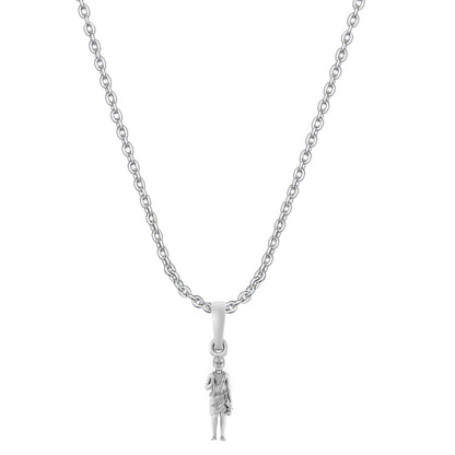 Akshat Sapphire Sterling Silver (92.5% purity) God Swaminarayan Chain Pendant (Pendant with Anchor Chain-22 inches) for Men & Women Pure Silver Swaminarayan Chain Locket for Good Health & Wealth