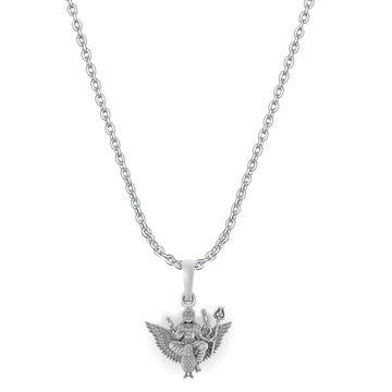 God Shani Dev Pure Silver 92.5% purity Chain pendant by Akshat Sapphire Shani Dev Pendant (Pendant with Anchor Chain-22 inches)