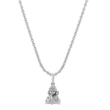 God Kartikeya Pure Silver 92.5% purity Chain pendant by Akshat Sapphire Murugan Pendant (Pendant with Anchor Chain-22 inches)
