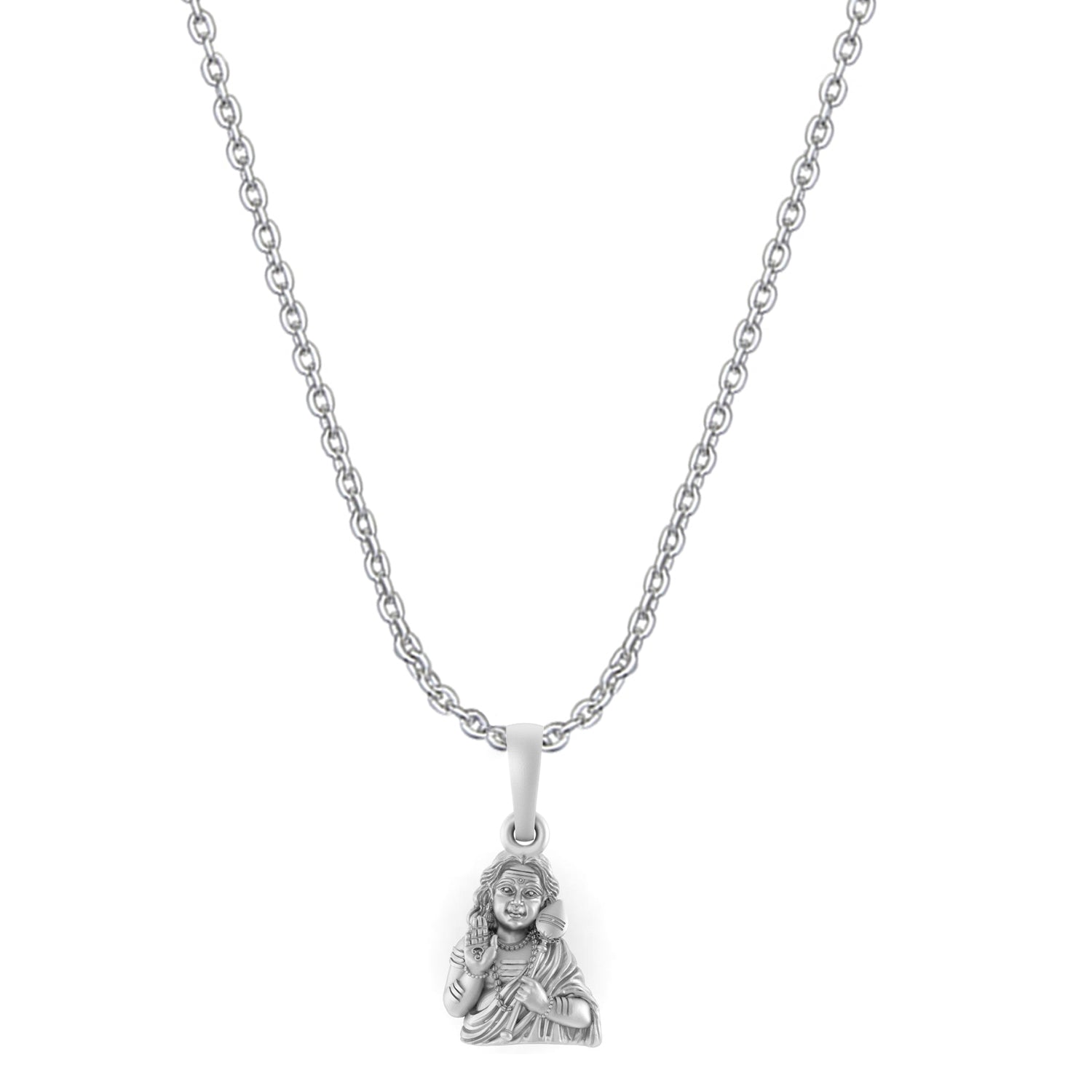 God Kartikeya Pure Silver 92.5% purity Chain pendant by Akshat Sapphire Murugan Pendant (Pendant with Anchor Chain-22 inches)