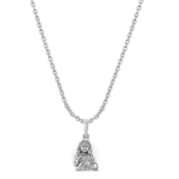 God Kartikeya Pure Silver 92.5% purity Chain pendant by Akshat Sapphire Murugan Pendant (Pendant with Anchor Chain-22 inches)