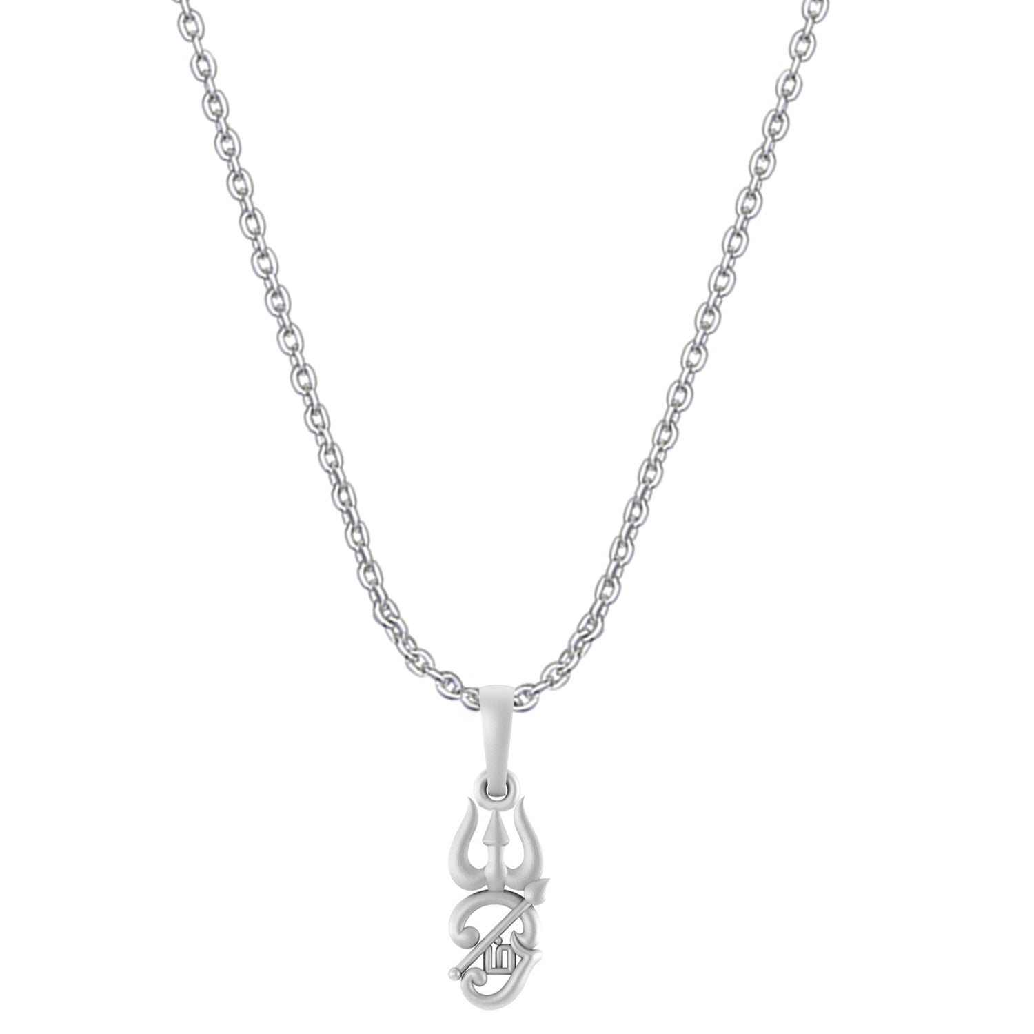 Spiritual Tamil OM Pure Silver 92.5% purity Chain pendant by Akshat Sapphire for Men & Women (Pendant with Anchor Chain-22 inches)