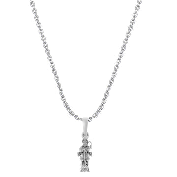 God Hanuman Chain Pendant (Pendant with Anchor Chain- 22 inches) for Men & Women Pure Silver Lord bajrang bali Chain Locket for Good Health & Wealth