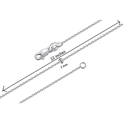 Akshat Sapphire Sterling Silver (92.5% purity) precious Name alphabet chain pendant (Pendnat with Anchor/Cable chain- 22 Inches) pure silver designer alphabet chain locket