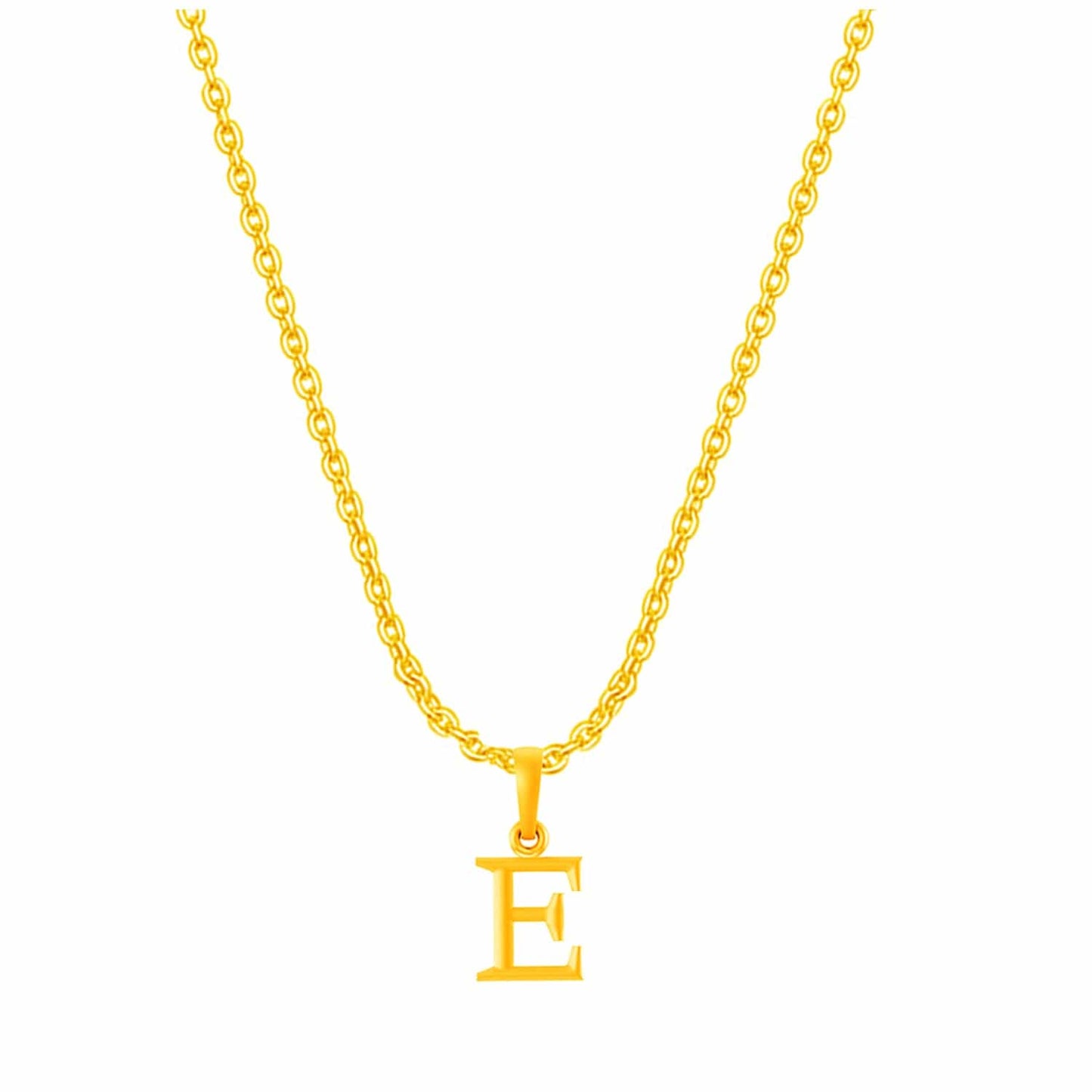22KT Gold Plated Pure Silver (92.5% purity) precious Name alphabet chain pendant (Locket with Anchor chain- 22 Inches)