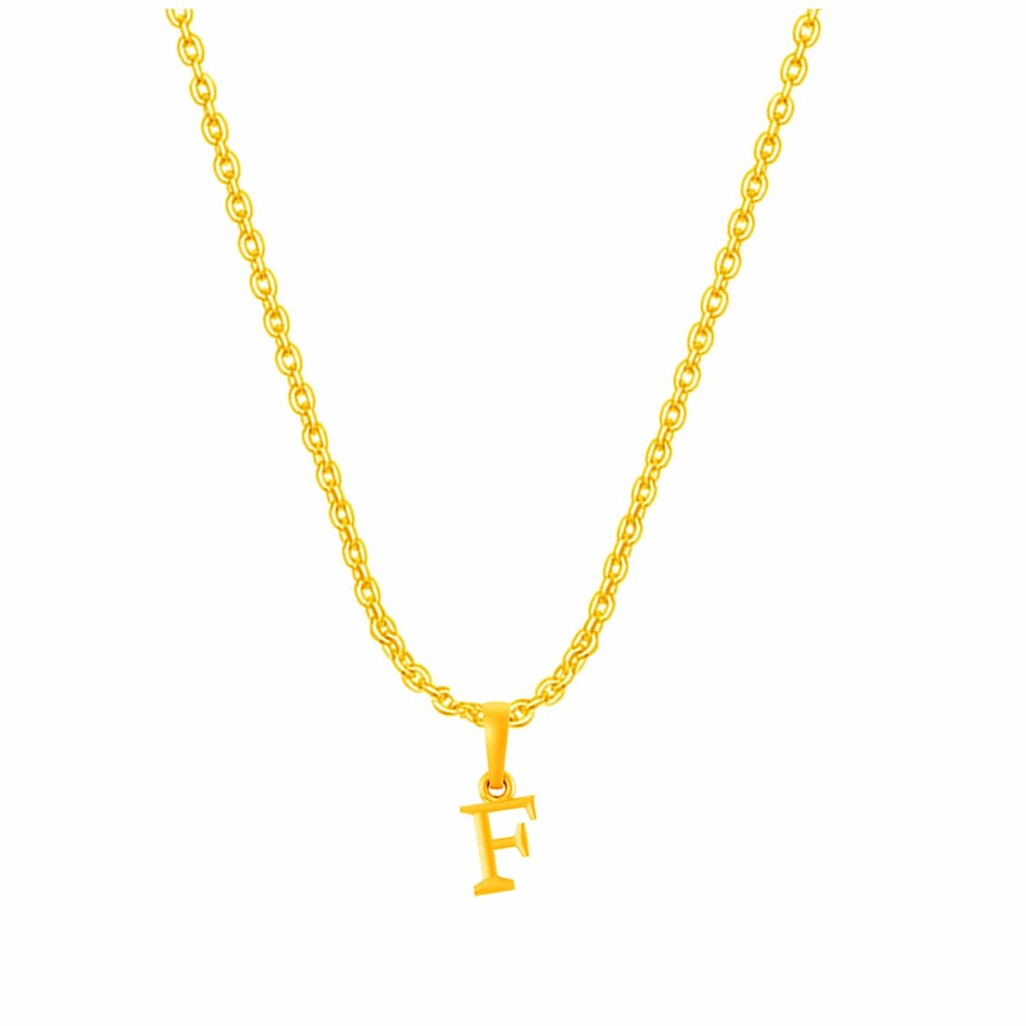22KT Gold Plated Pure Silver (92.5% purity) precious Name alphabet chain pendant (Locket with Anchor chain- 22 Inches)