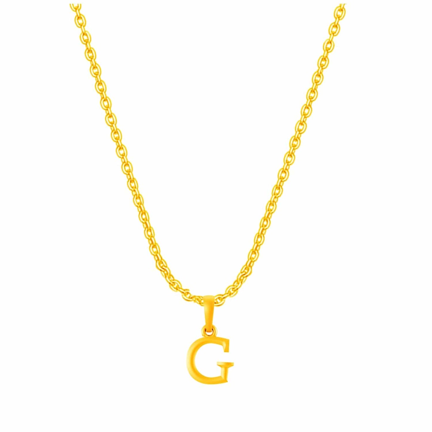 22KT Gold Plated Pure Silver (92.5% purity) precious Name alphabet chain pendant (Locket with Anchor chain- 22 Inches)