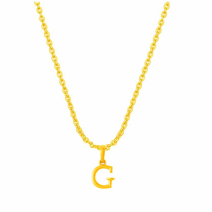 22KT Gold Plated Pure Silver (92.5% purity) precious Name alphabet chain pendant (Locket with Anchor chain- 22 Inches)