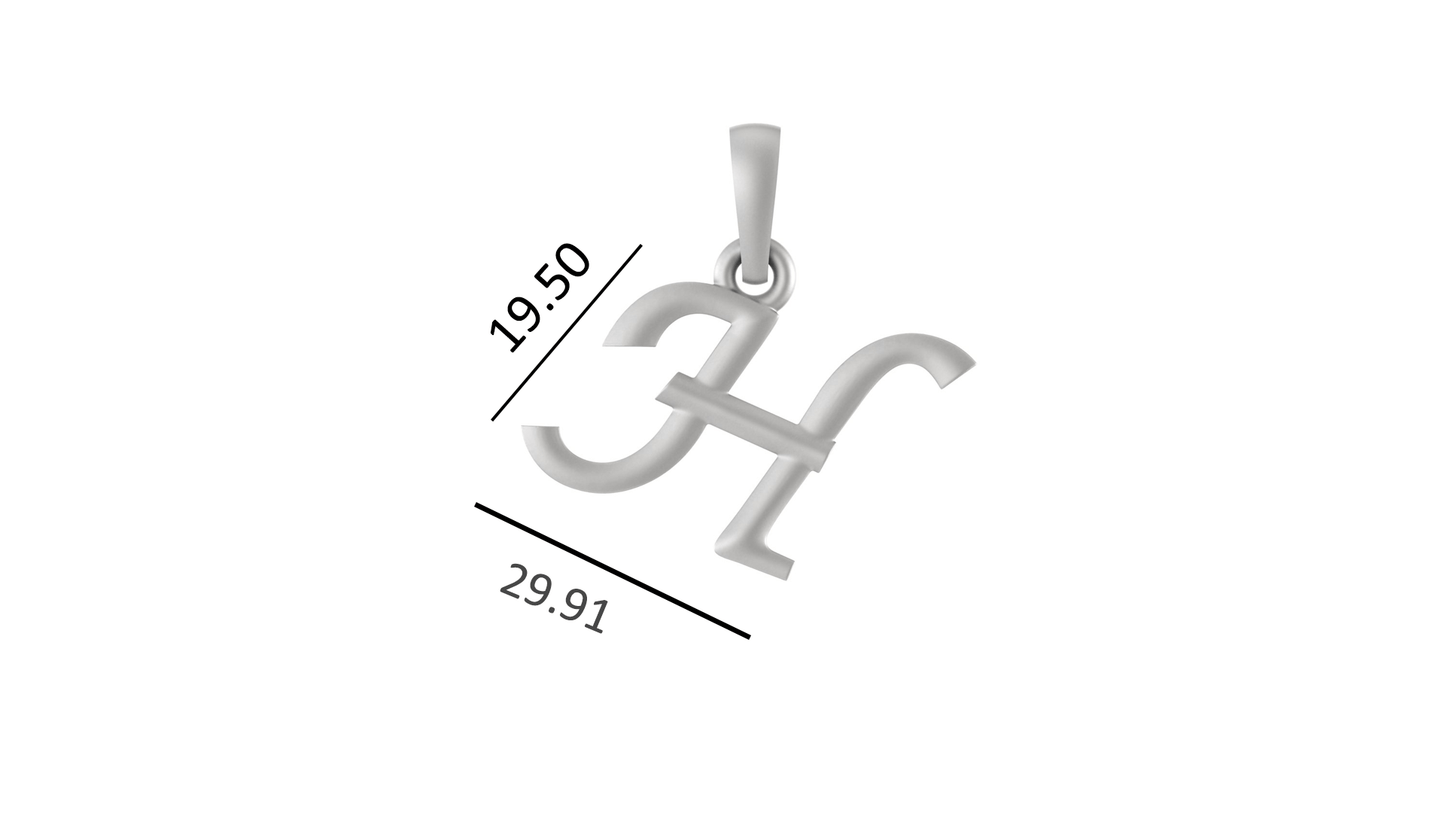 Sterling Silver (92.5% Purity) Pure Silver precious Name alphabet chain pendant (Pendnat with Anchor/Cable chain- 22 Inches)