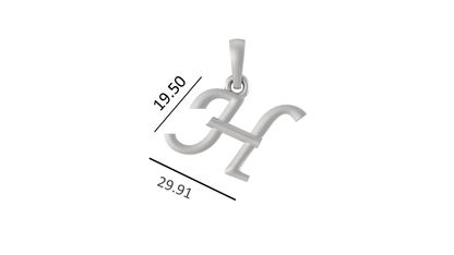 Sterling Silver (92.5% Purity) Pure Silver precious Name alphabet chain pendant (Pendnat with Anchor/Cable chain- 22 Inches)