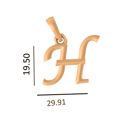 22KT Gold Plated Pure Silver (92.5% purity) precious Name alphabet chain pendant (Locket with Anchor chain- 22 Inches)