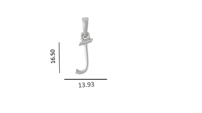 Sterling Silver (92.5% Purity) Pure Silver precious Name alphabet chain pendant (Pendnat with Anchor/Cable chain- 22 Inches)