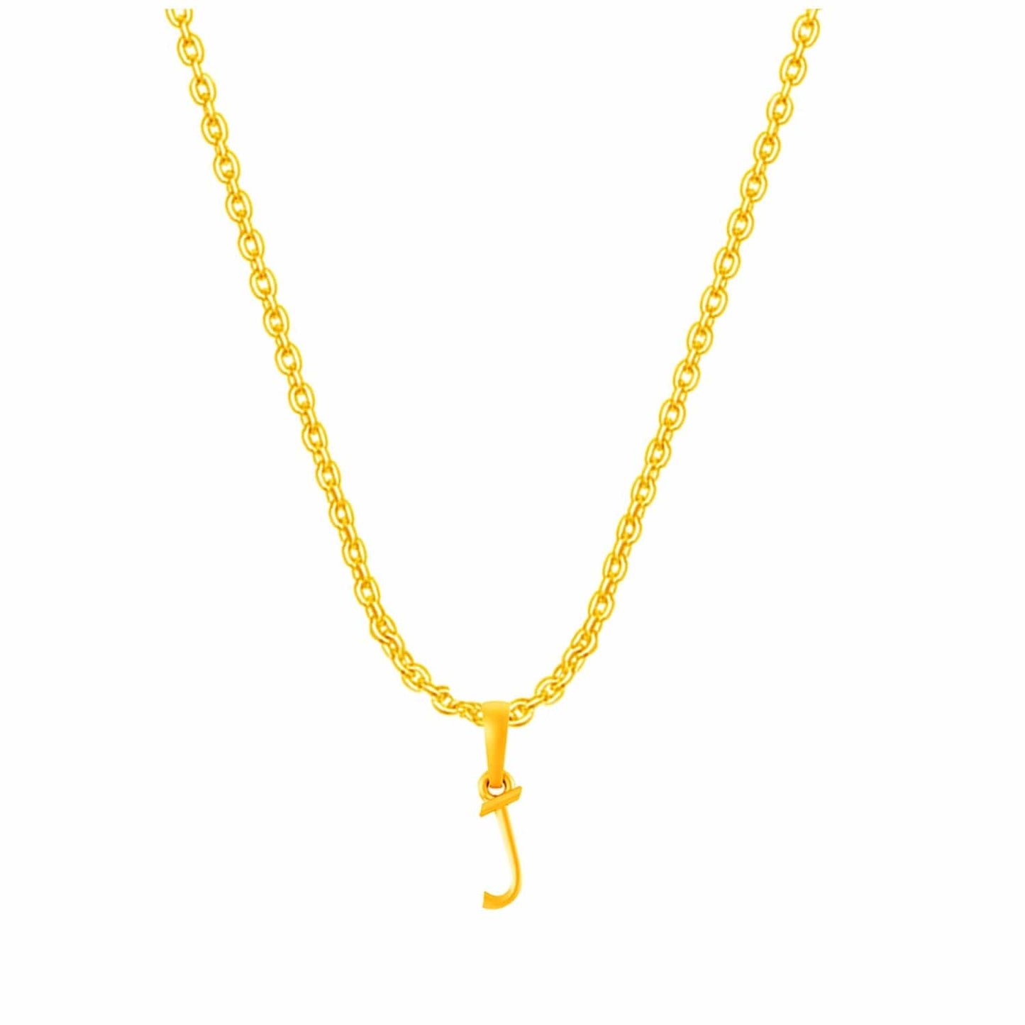22KT Gold Plated Pure Silver (92.5% purity) precious Name alphabet chain pendant (Locket with Anchor chain- 22 Inches)