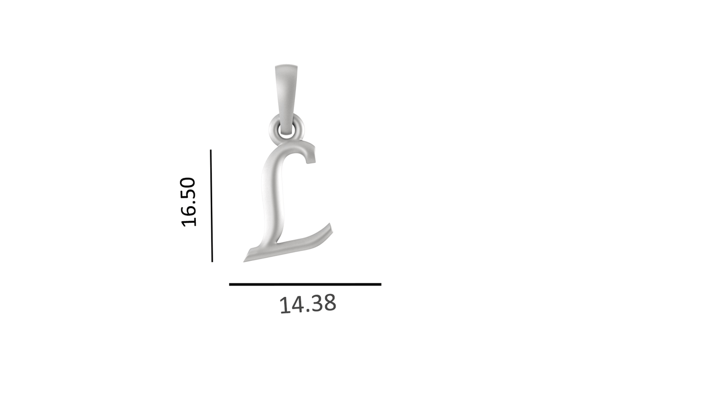 Sterling Silver (92.5% Purity) Pure Silver precious Name alphabet chain pendant (Pendnat with Anchor/Cable chain- 22 Inches)