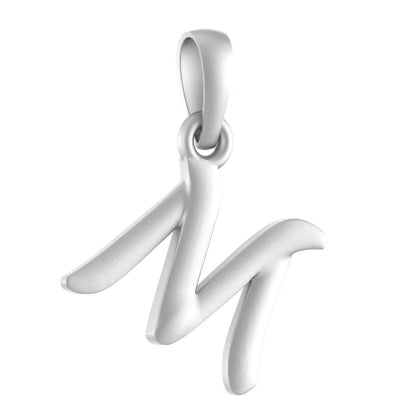 Sterling Silver (92.5% Purity) Pure Silver precious Name alphabet chain pendant (Pendnat with Anchor/Cable chain- 22 Inches)