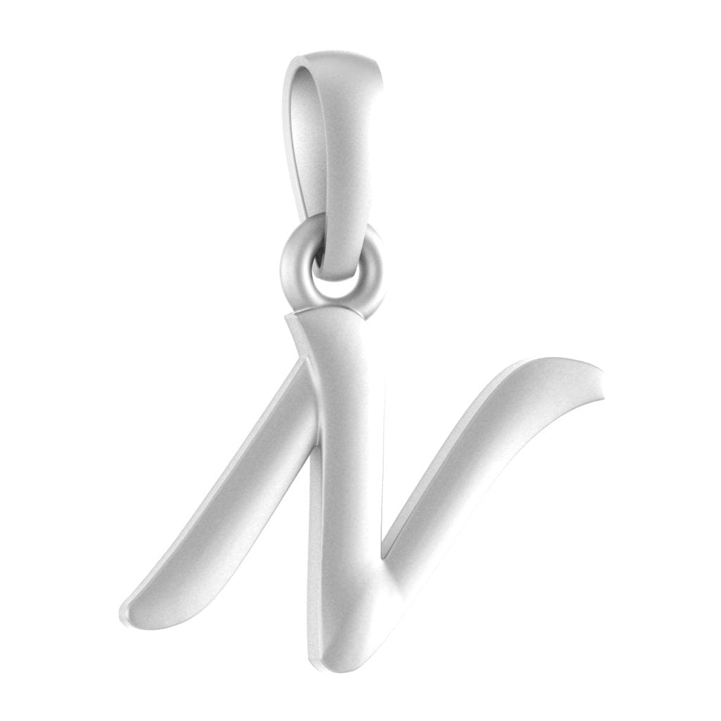 Sterling Silver (92.5% Purity) Pure Silver precious Name alphabet chain pendant (Pendnat with Anchor/Cable chain- 22 Inches)