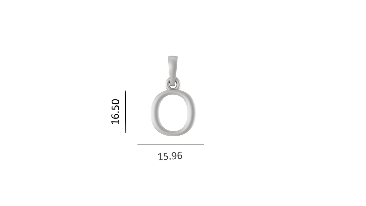 Alphabet O Chain Pendant for Men 22 Inches Anchor Chain by Akshat Sapphire 92.5 Silver MPSA8015_O